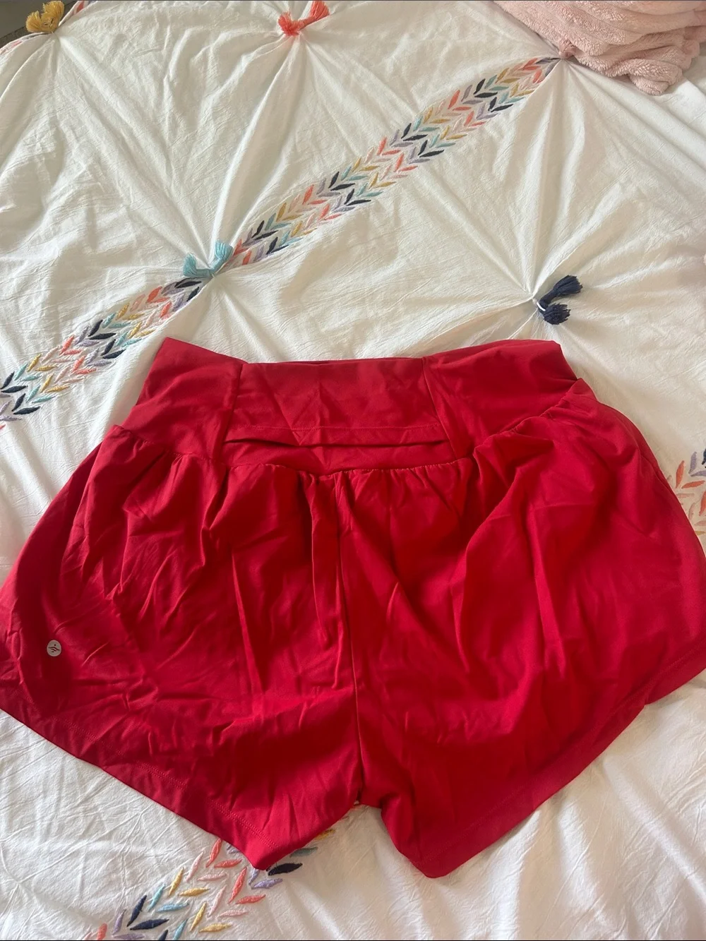 Halara Women's High-Waist Active Shorts in Red - Picture 2 of 3